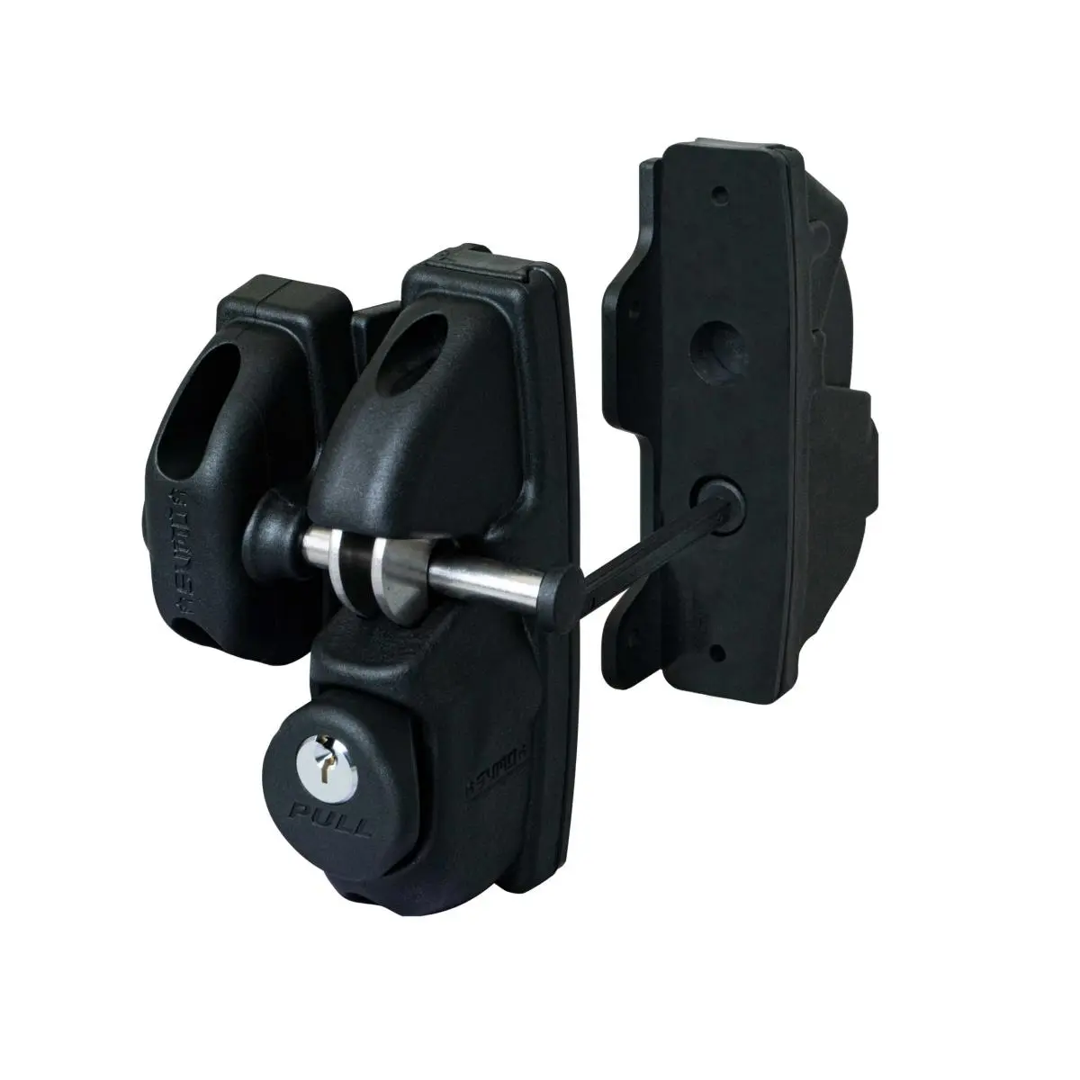 Sumo Double Sided Gravity Latch, Black, Aluminum Metal Latches & Bolts, Latching Mechanism Latches & Bolts