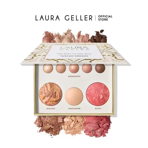 Laura Geller The Best of the Best Tuscan Dreams Palette - 5 Luxurious Baked Eyeshadows, Highlighter, & Blush