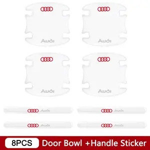 8pcs Transparent Car Door Handle Protector Film, Anti-Scratch Stickers for Audi Models, Durable Protection for Your Vehicle