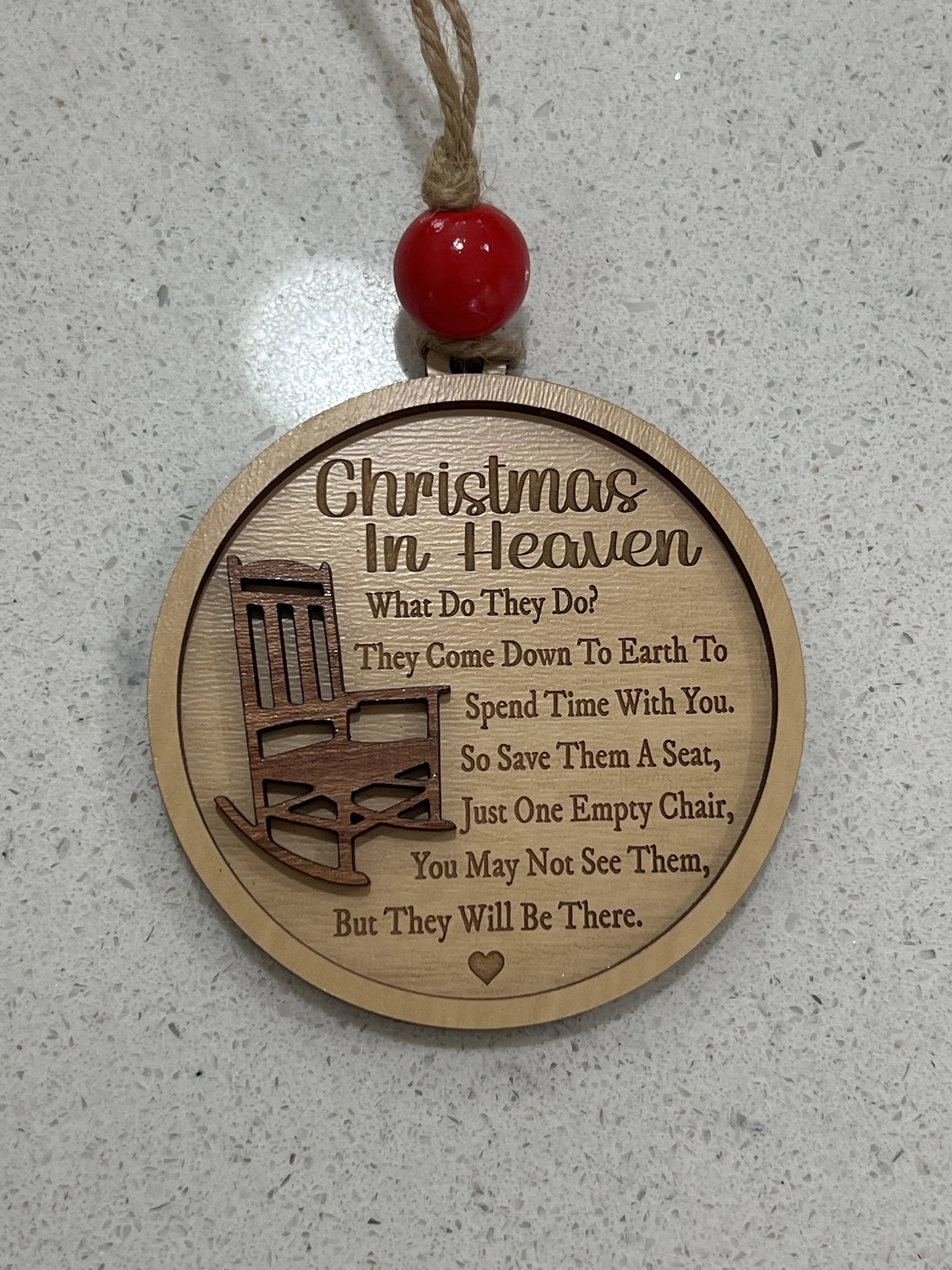 Wooden Christmas in Heaven Ornament