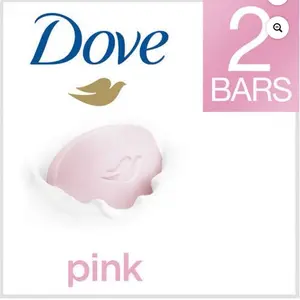 Dove Pink Soap 2 Bar - Skincare Essential for Gentle Cleansing and Hydration Moisturizer