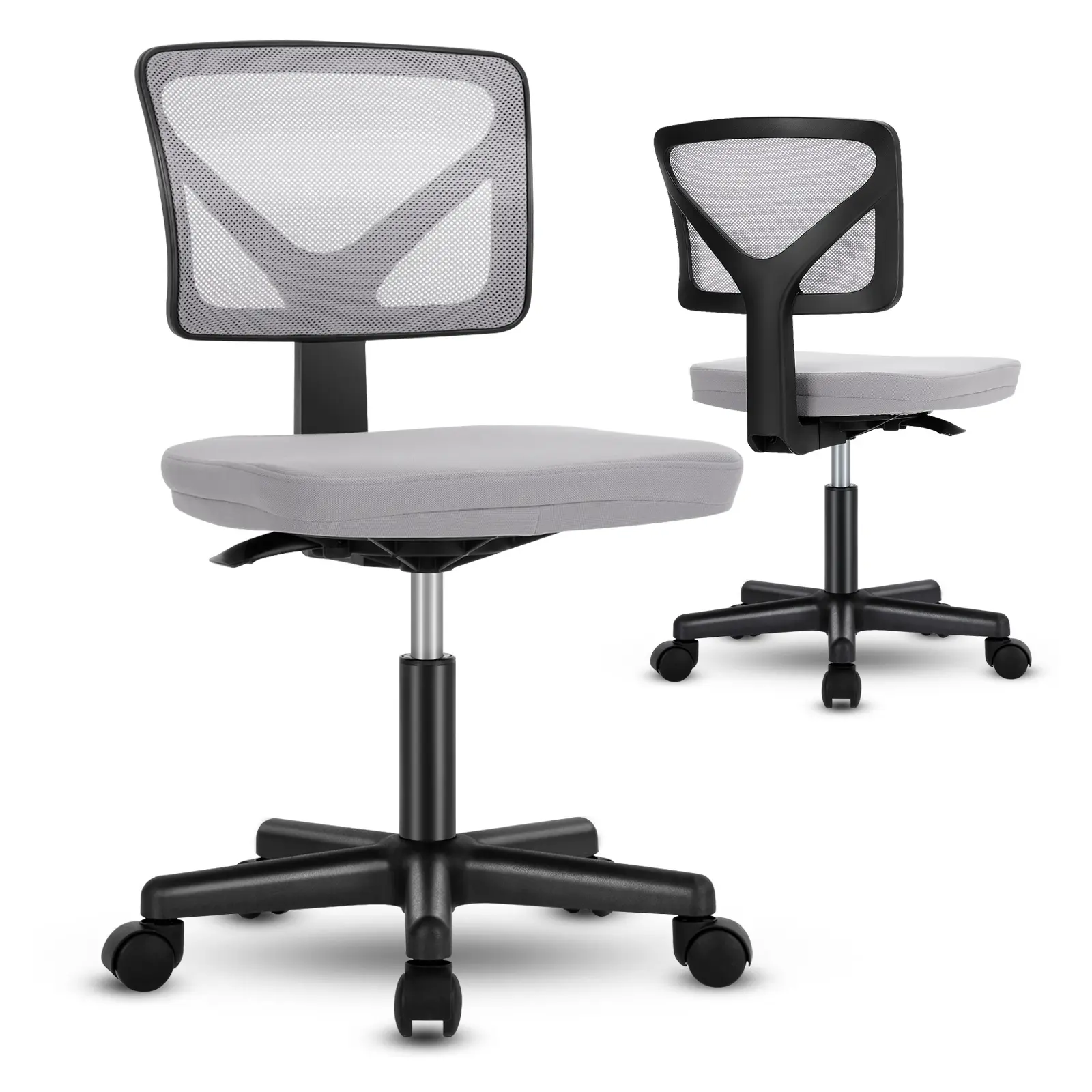 SweetFurniture Desk Chair, Armless Office Chair, Computer,Small Home Office Chairs Low-Back Mesh Task Swivel Rolling Chair No Arms