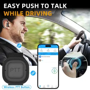 TIDRADIO Wireless PTT (New) Pushbuttons for Phone APP Replaceable Wireless ProgrammerAdaptable to many models UV-5R