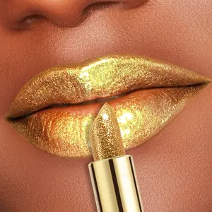 Single Pack Huasurv Shimmer Moisturizing Lipstick, Glittery Holo Lipgloss, Glossy Shine Effect, Jelly Texture, Creamy Smooth, Long-Lasting, Perfect for Music Festivals & Weddings