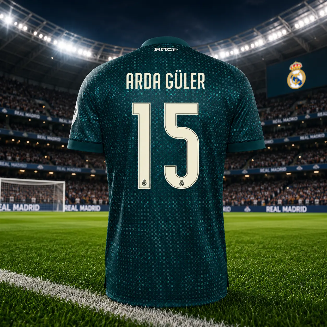 Arda Güler #15 2026/27 Green Away Soccer Jersey, Breathable Quick-Dry Football Shirt, Match Day Fan Apparel, Athletic Sports Gift for Men & Women