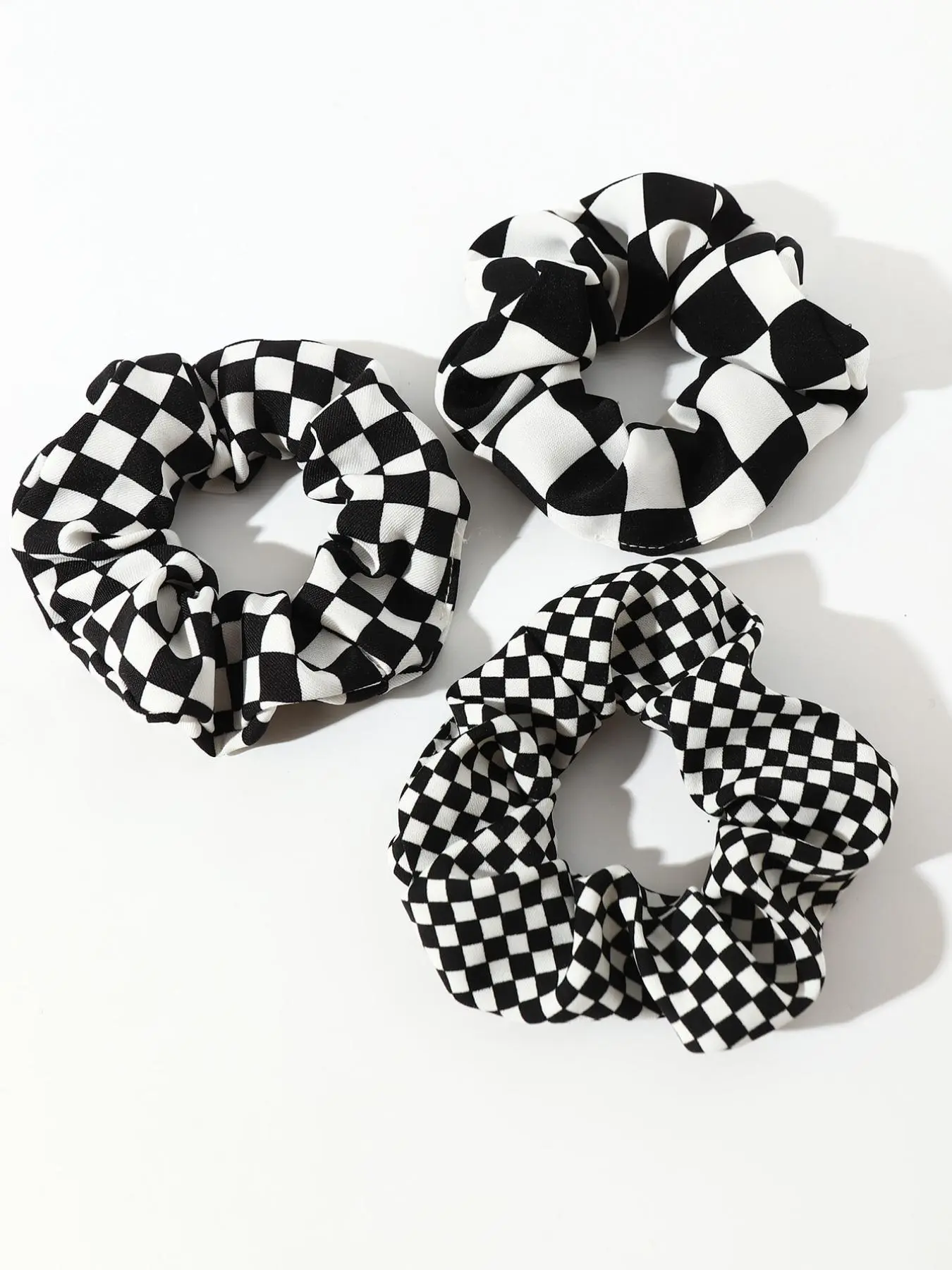 Checkerboard Pattern Hair Scrunchies, Casual Simple Fashion Hair Accessories for Women & Girls, Minimalist Headwear Suitable for Thick Hair, Ponytail, Hair Ties, Elastic Ponytail Accessories, Elastic Hair Accessory