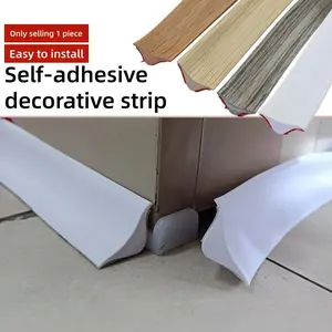 2m/78.74inch Per Roll Flexible Self-Adhesive PVC Seal Strip, Peel and Stick Caulk Strip, Edges Decorative Trim, Wood Grain Design, Perfect for Indoor Corner Decoration, Countertop Edges and Wall Corners