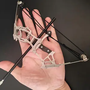 Mini archery bow set with stainless steel bow and 12 arrows, mini compound bow Set Mini Composite Bow Set, Portable Archery Kit for Outdoor Fun stainless steel mini composite bow,  suitable for beginner archery practice, entertainment and fun gift