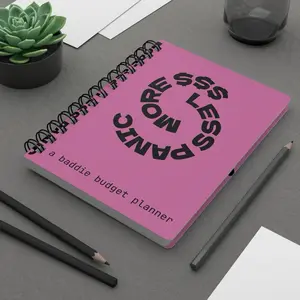 More $$$ Less Panic a Tip Tracker - A Baddie Budget Planner Pink Spiral Notebook for Financial Tracking