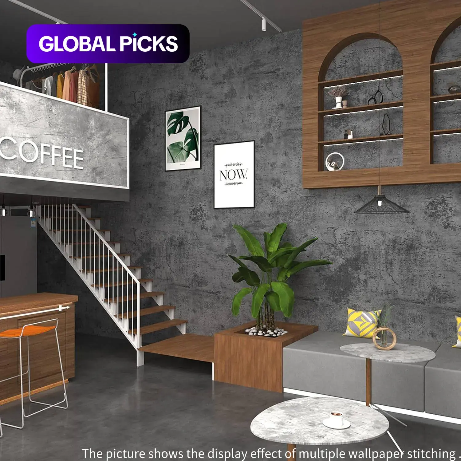 Concrete Peel & Stick Wallpaper, 1-Count Waterproof Textured Wall Sticker, Modern Removable Self-Adhesive Interior Wall Mural for Bedroom, Living Room and Accent Walls Home Decor #GLOBAL PICKS