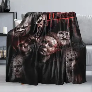 Horror Flannel Blanket The Golden Ghouls Perfect Movie Throw Halloween Blanket Unisex Warm Air Conditioning Blanket 60x80,Gift For Men & Women & Kids