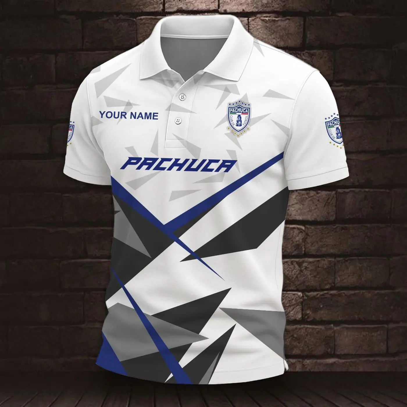 LIGA MX C.F. Pachuca Personalized Name Multi Color Polo ST2605