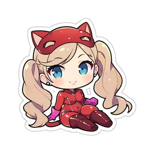Kawaii Chibi Ann Takamaki Panther Stickers for Gaming Enthusiasts Waterproof Durability Premium Vinyl Material Stylish Look for Car Decoration