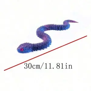 3d Printed Snake Animal Figurine, 1 Count Flexible Jointed Toy, Stress Relief Toy for Home Decor, Ornaments Suitable for Holiday Gift, Fidget Toys, Gifts for Kids, Articulating Figurines, Home Decor Accessory, Ornaments Statues