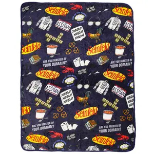 Seinfeld TV Show Master Of Your Domain Logo Plush Throw Blanket 46' x 60'