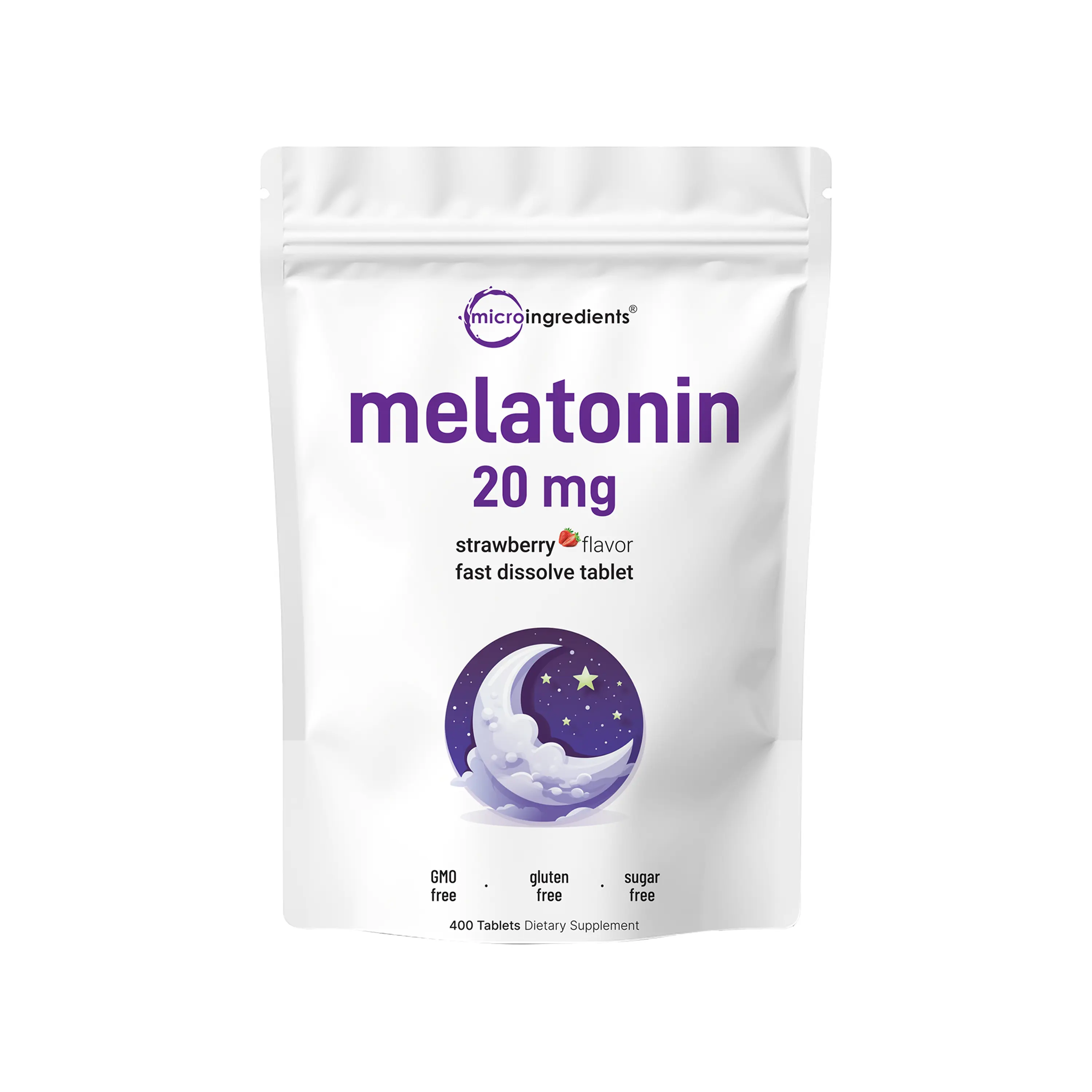 Micro Ingredients Melatonin 20mg Tablets, 400 Counts, Natural Strawberry Flavor Micro Ingredients Melatonin 20mg Tablets, 400 Counts, Natural Strawberry Flavor