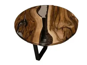 Walnut Black Epoxy Table