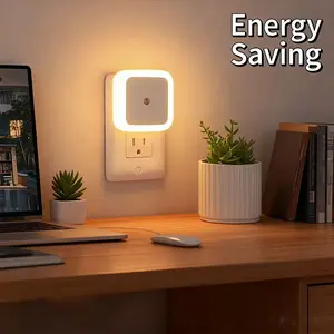 6 Pack Warm White LED Night Lights with Auto On Off Sensor for Kids Bedroom Nursery Bathroom Hallway Stairs Safe Eye-Caring Plug in Wall Lights