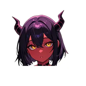 Demonic Fantasy Girl Vinyl Sticker, Dark Gothic Character Illustration Decal, Glossy Waterproof Aesthetic Laptop Water Bottle Car Decor, Edgy Anime Style