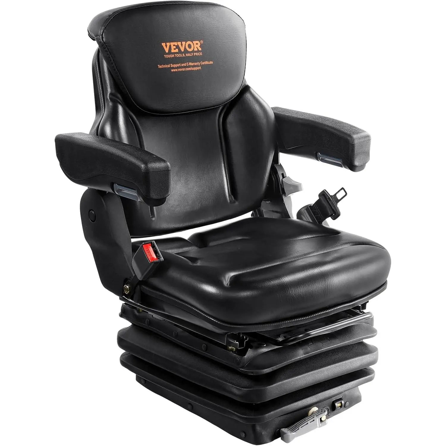 Spring new arrivals Universal Forklift Seat, Tractor Seat with Armrest & Adjustable Backrest, Shock Absorption, Secure Micro Switch, High-Resilience PVC Mower Seat for Tractor Excavator, Skid Loader
