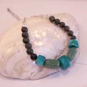 Natural Blue Apatite + Aventurine + Southern Jade