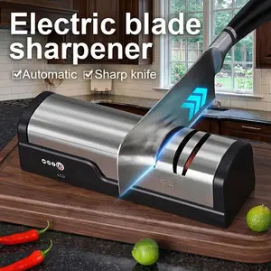 A Professional USB Rechargeable Portable Electric Knife Sharpener, Home Appliances, Easy Operation, with Adjustable Angle for 20-Degree Straight Blades, Designed for Sharpening And Polishing Kitchen Tools, Suitable for Chef Knives