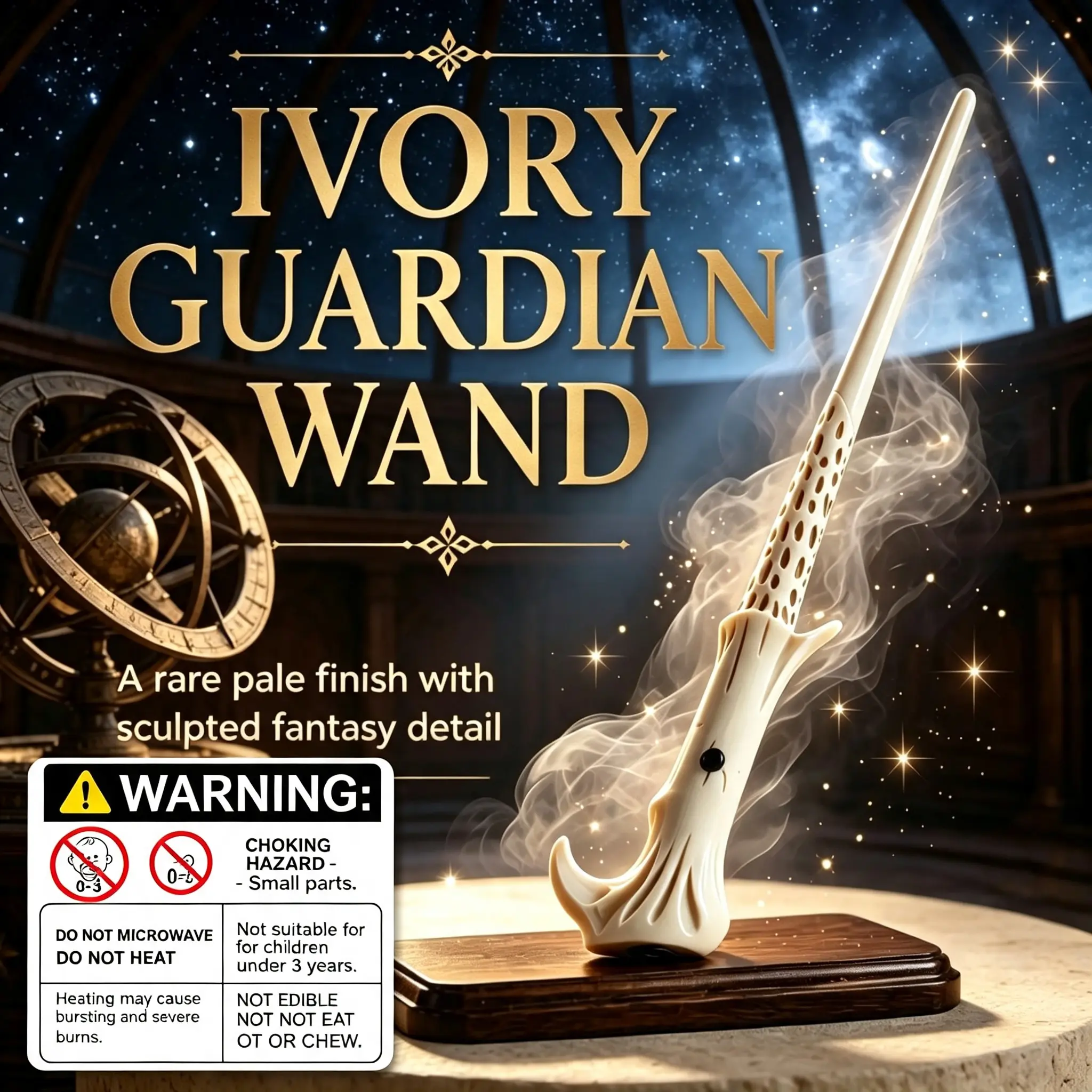 Hand-Carved Resin Wizard Magic Wand - Exquisite Cosplay Prop, Realistic Novelty Toy for Halloween Costume Parties, Cosplay Events, Hobby Collectors