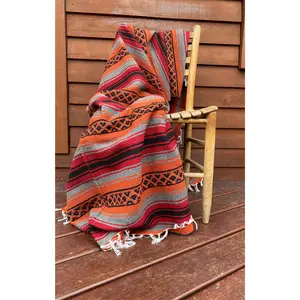 Pow-Wow Rust Orange Yoga Blanket