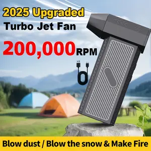 Portable Handheld Turbine Fan, USB Charging, High Speed, Unisex Design, Durable Polymer Battery, Multiple Modes, Handheld Cooling Fan, High Velocity Fan, USB Rechargeable Fan, Portable Turbo Fan, Ideal for Outdoor Use