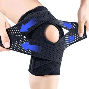 Knee Support Brace with Side Stabilizers, Compression Knee Sleeve for Men Women, Adjustable Knee Wrap with Patella Pad, Relieves Pain from Meniscus Tear ACL MCL Arthritis