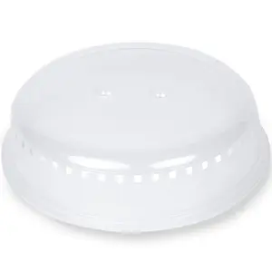 HomeCraft 10-Inch Microwave Plate Cover Shield with Insert Handles & Ventilation Clear Dishwasher Safe Easy Cleaning