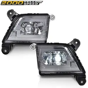 Fit For 2019-2021 Chevrolet Silverado 1500 Chrome Fog Lights Lamp LED DRL 1Pair