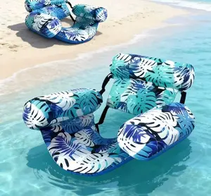 Includes a free air pump. Inflatable Pool Float Chair, Foldable Water Hammock with Backrest, Dual-Use Swimming Pool Lounge Float for Adults, Lightweight Portable Pool Beach Float