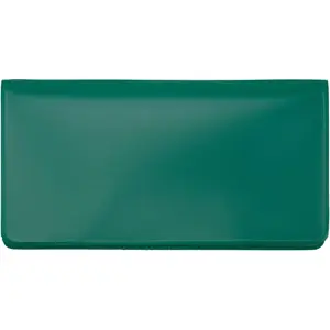 Forest Green Vinyl Checkbook Cover, Top Tear Personal Vinyl Checkbook Cover