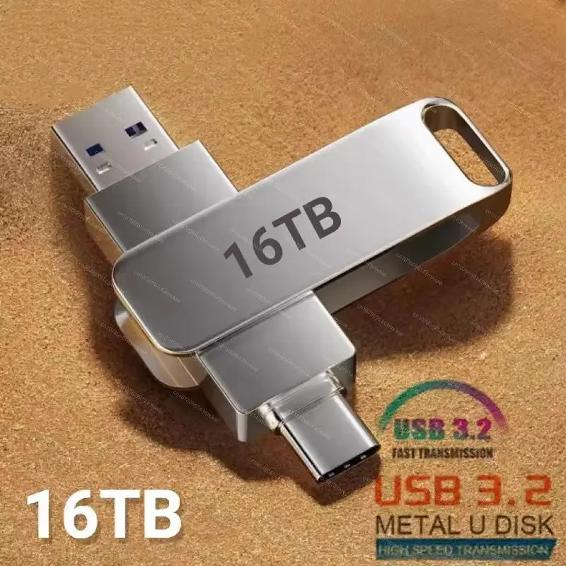 Silver 16TB/2TB USB 3.2 Portable Flash Drive, USB Storage with High-Speed Data Transfer, 69x19x5.5mm Shockproof Waterproof Metal, Android Adapter Accessory for Model & Toy Vehicles, 10+ Year Durability (Toys & Hobbies)