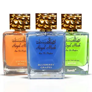 INTENSE OUD Unisex EDP Fragrance Bundle - 100ML (3.4oz) Regular Sprays with Fruity, Gourmand Scents: Royal Musk Blueberry Grapes, Patchouli Apple, Lychee Rose Exotic Fragrances