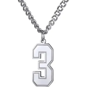 Number Necklace For Men Women, Custom Youth Baseball Necklaces with Numbers for Boys, Personalized Jersey Number Chain Sports Fans Pendant Soccer Football Basketball for Girls