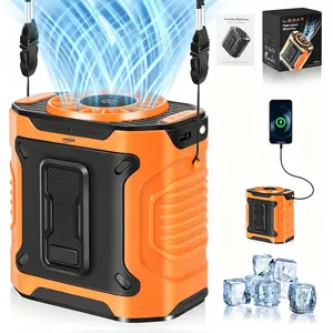 MREGB Portable Waist Fan Clip On, Wearable Personal Neck Cooling Fan with [100-Speed] Stepless Airflow, Hands-Free Type-C Rechargeable Belt Fan Under Shirt with LED Display for Construction Jobsite Outdoor Work Camping Hiking summervibes☀️