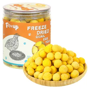 PAWUP Freeze Dried Quail Egg Yolk Pet Treats, Freeze-Dried Pet Food for Dogs, Cats, Pure Fresh Ingredient, Rawhide Free, Gluten&Grain Free, 9.2oz, 2 Packs
