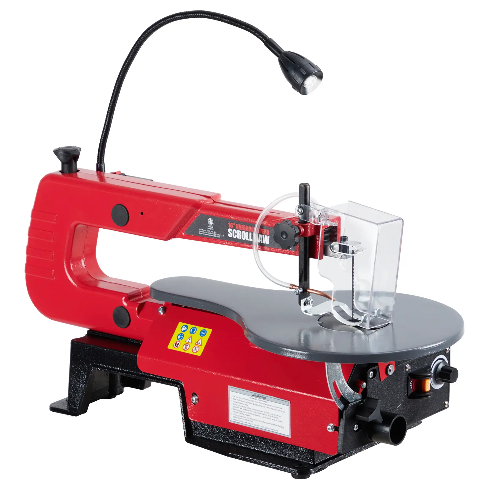 16 Inch Variable Speed Scroll Saw, Precision Industrial Electric Saw with Extra-Large Tilting Table, Built-in LED Work Light, Adjustable Cutting Machine for DIY & Professional Woodworking