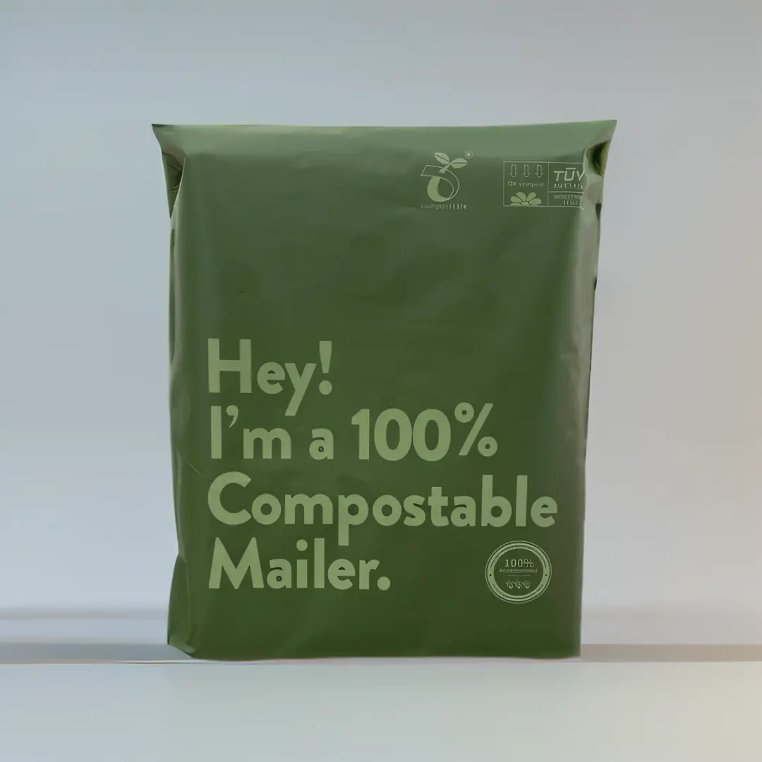 Compostable mailer green ecofriendly shipping bag