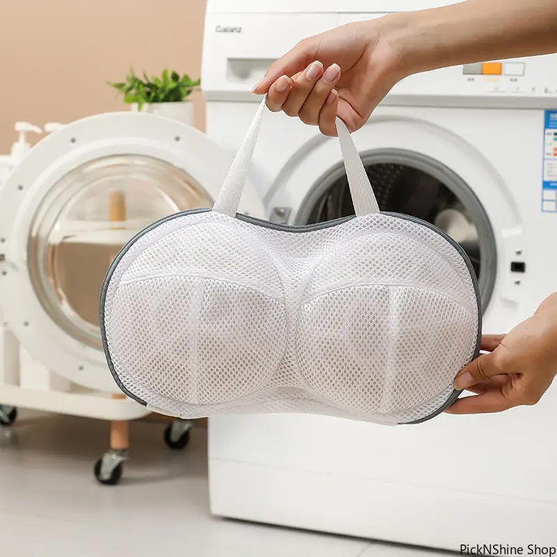 Mesh Bra Wash Bag for Delicates, Durable Polyester Fiber Laundry Accessory with Hidden Zipper, Anti-Deformation Protector for Unisex Underwear Care, Easy to Dry for Home and Travel, Portable