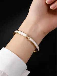 Elegant H-Drop Open Bracelet for Women, Fashionable Versatile Jewelry, Perfect Gift for Parties, High-End Stylish Accessory, Adjustable Trendy Bangle Jewelry