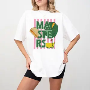 Masters Dopamine Style Golf Shirt, Golf Masters Icon Sweatshirt, Pink Stripe Hoodie, Golf Lover Gift, Unisex Sweater Pullover Tee