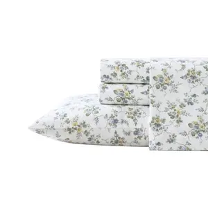 Laura Ashley Le Fleur Blue Twin Sheet Set