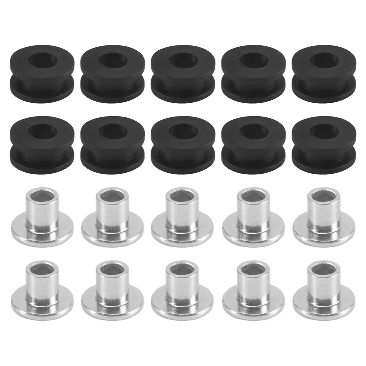 10x High-Quality Rubber Grommets (6mm, 10.7mm) - Convenient, Easy-to-Use Metal-Enhanced Fairing Fix for Honda, Yamaha Motorcycles