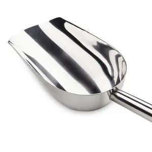 Stainless Steel Ice Scoop - Multi-Use Metal Scooper - Barware Accessories - 16oz Hanging Kitchen