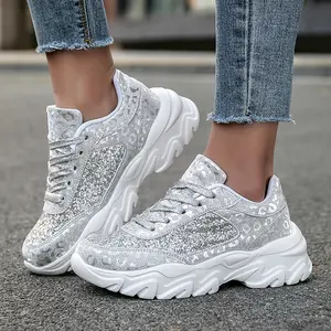 Women’s sequin lightweight trendy casual athletic shoes—versatile and fashionable