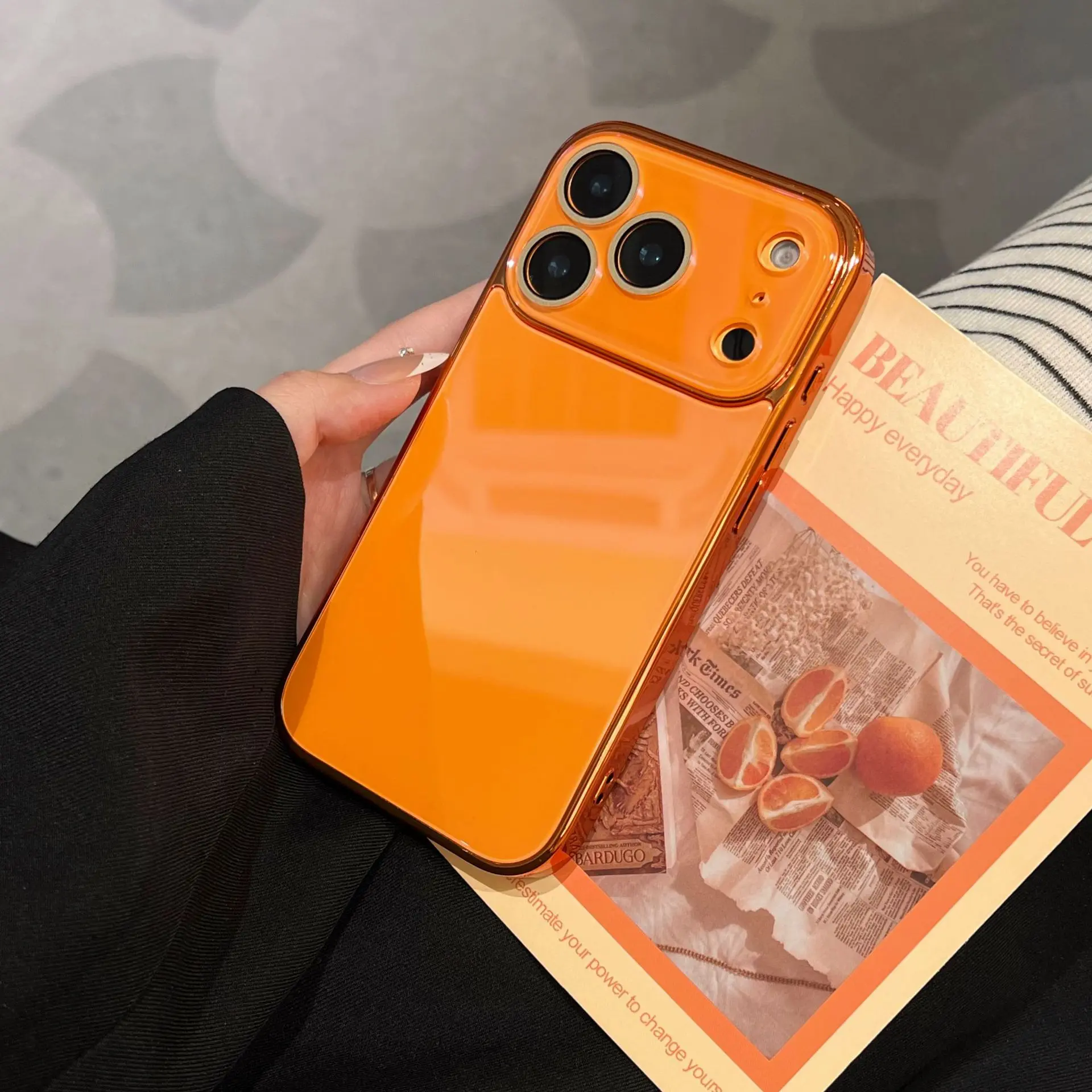BUY 1 GET 1: 1 CASE + 1 SCREEN PROTECTOR  For iphone 17/16/15/14/13/12/11 Pro Max, High-End Original Color Anti-Fall Protective Crystal Phone Case, Smooth Crystal Glass Cover Full Camera Protective Large Window Lens Design Shockproof Phone Case
