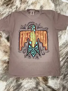 Free Bird Western Graphic Tee – Comfort Colors Oversized Tee 9SU